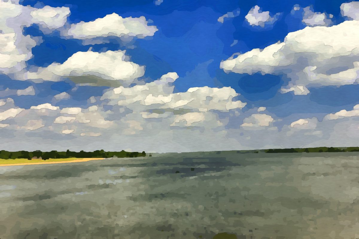 Painting of Alum Creek Lake near Delaware, Ohio