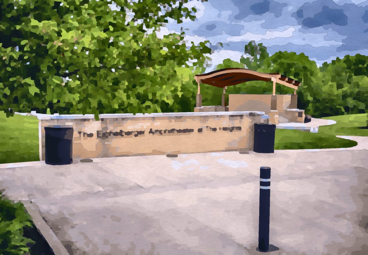 Painting of the Eichelberger Amphitheater in Huber Heights, Ohio