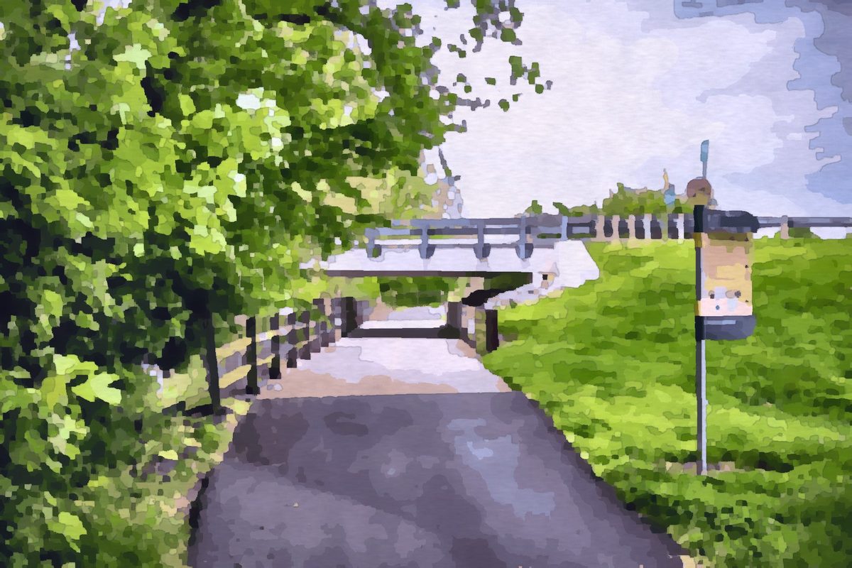Painting of the Great Miami River Trail near Huber Heights, Ohio