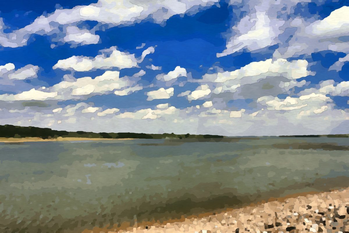 Painting of Alum Creek Lake near Lewis Center, Ohio