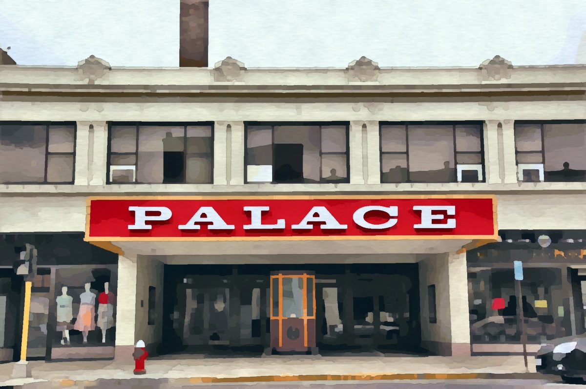Painting of the historic Lorain Palace Theater in downtown Lorain, Ohio