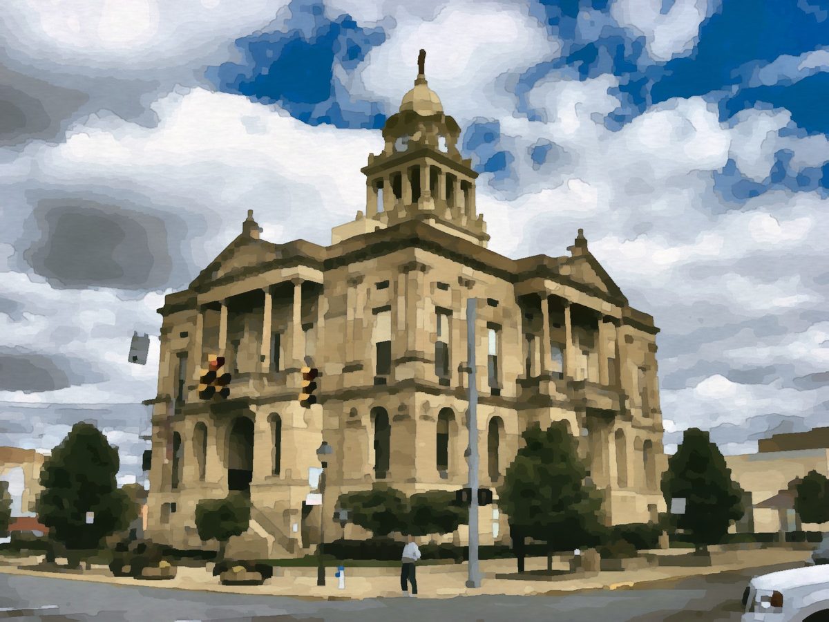 Painting of the Marion County Courthouse in Marion, Ohio