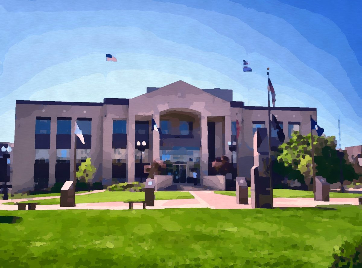 Painting of the Portage County Courthouse in Ravenna, Ohio