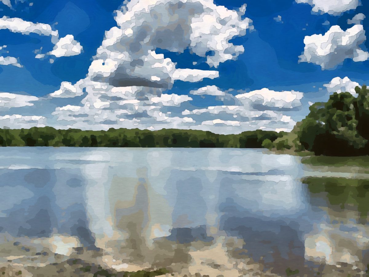 Painting of Kirwan Reservoir at West Branch State Park near Ravenna, Ohio