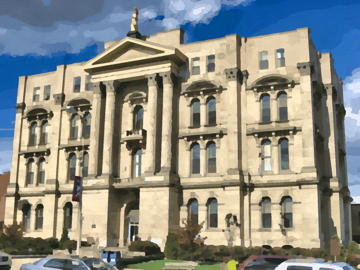 Painting of the Jefferson County Courthouse in Steubenville, Ohio