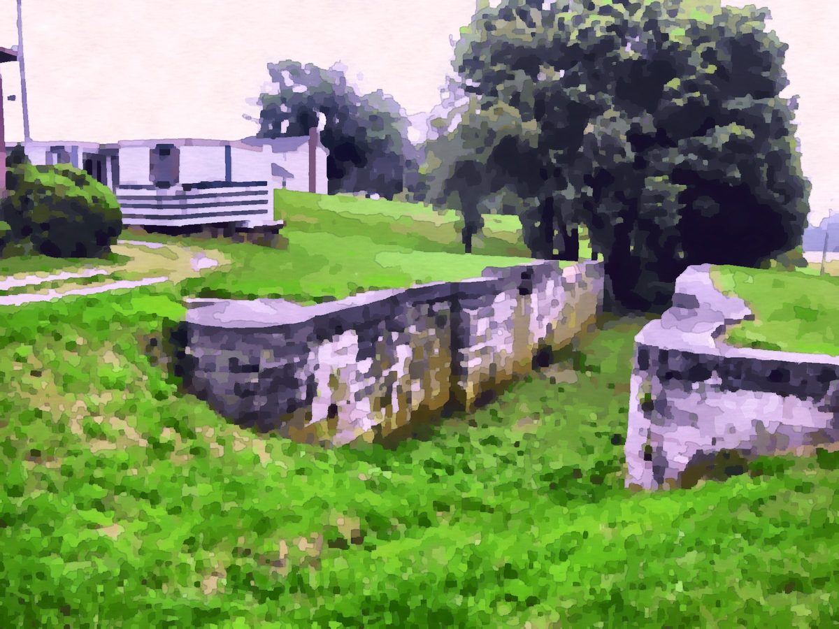 Painting of a Miami and Erie Canal lock in Tipp City, Ohio