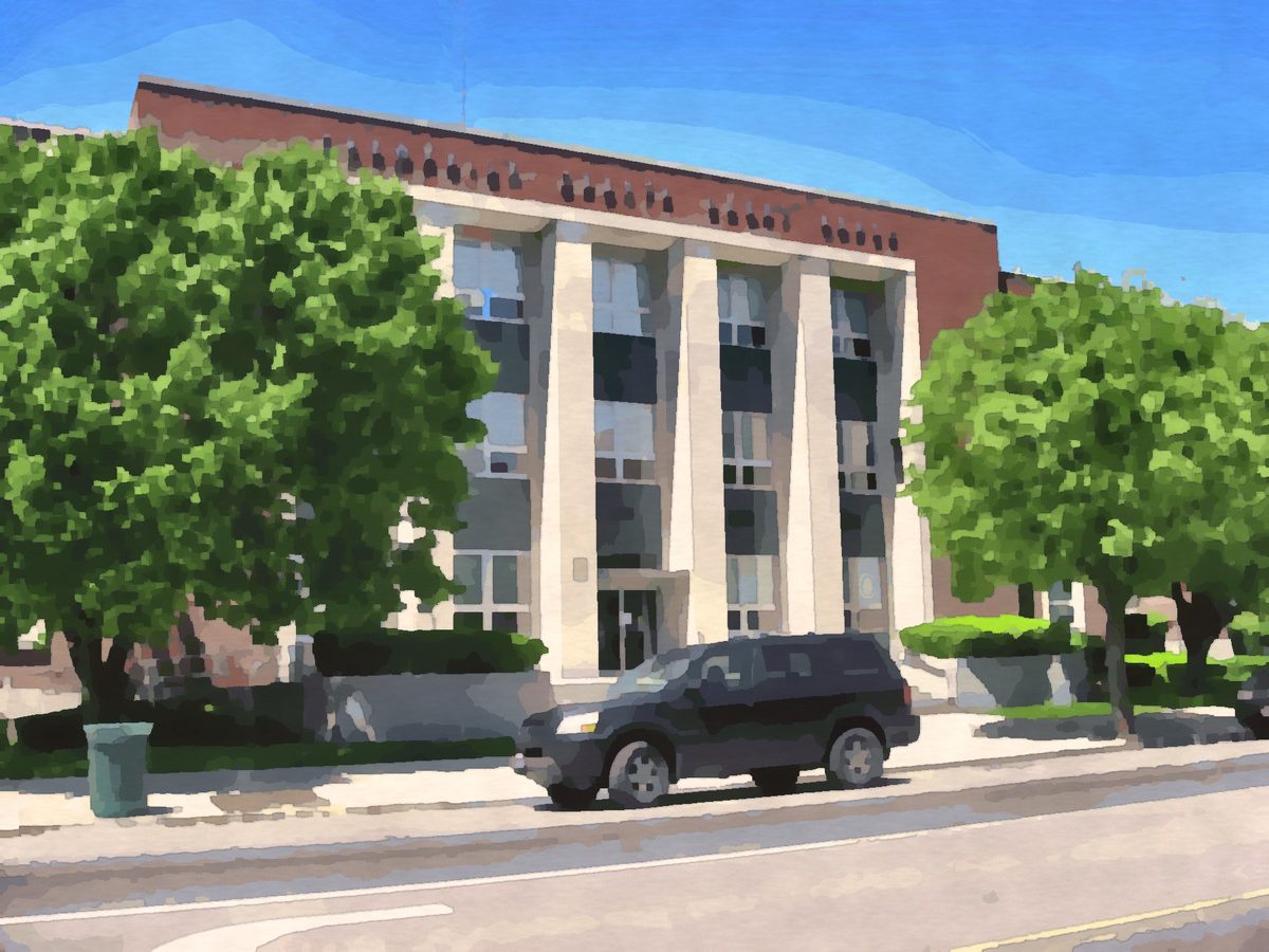 Painting of the Champaign County Courthouse in Urbana, Ohio
