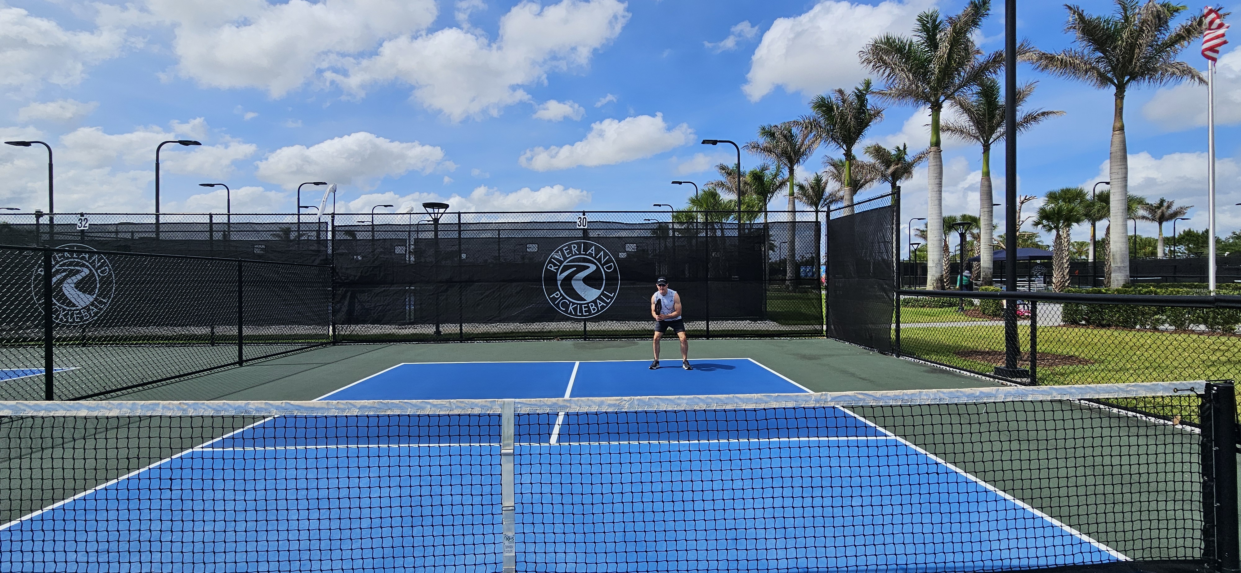 Riverland resident Thom Montrois playing a match on the pickleball courts at the Riverland Sports & Racquet Club in Port St. Lucie
