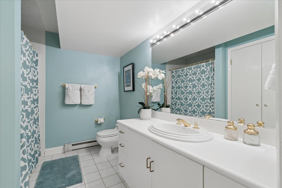 Lower level full bathroom with tub and shower at 15 Copper Vail Court in Princeton NJ