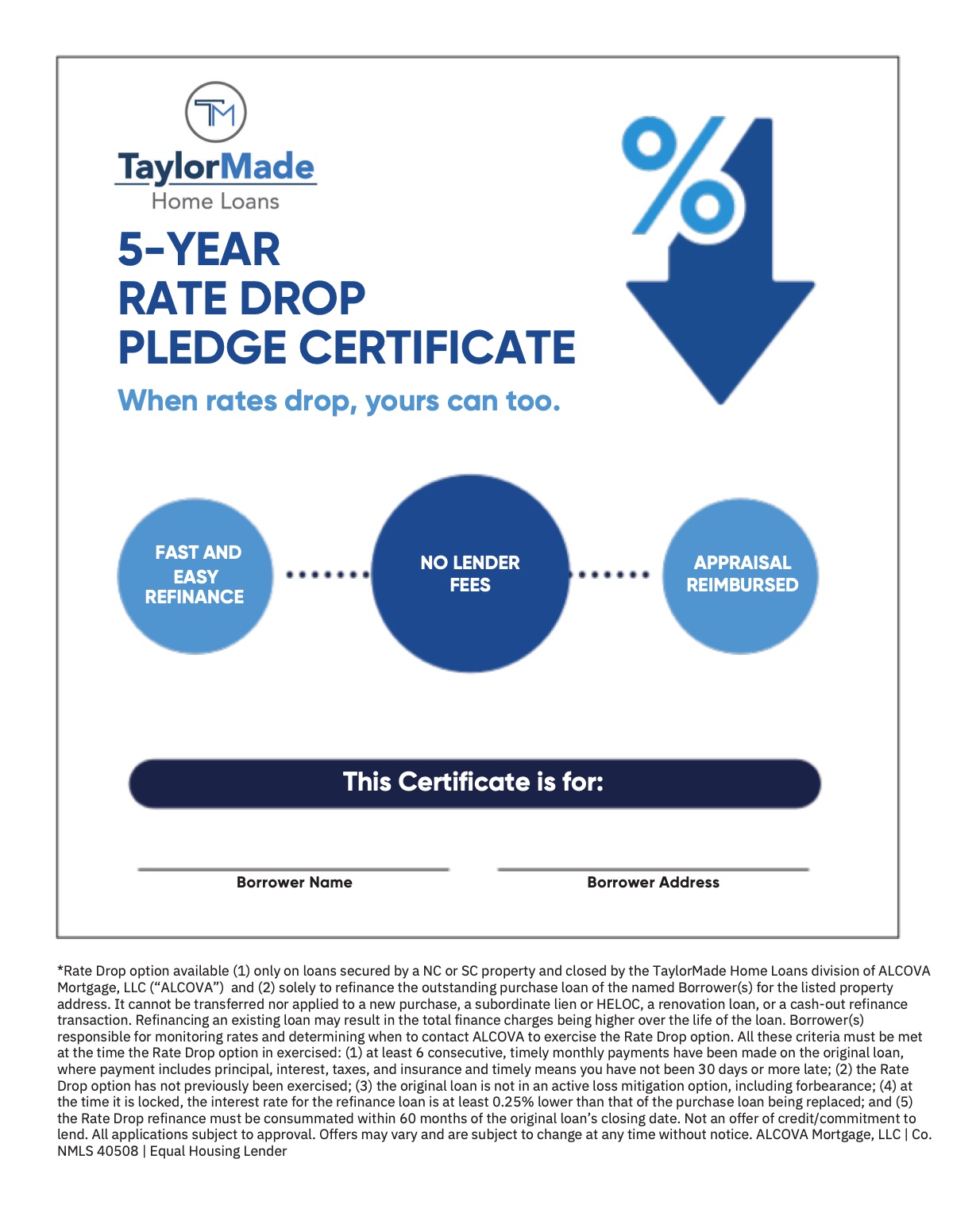 5-Year Rate Drop Pledge PDF, first page