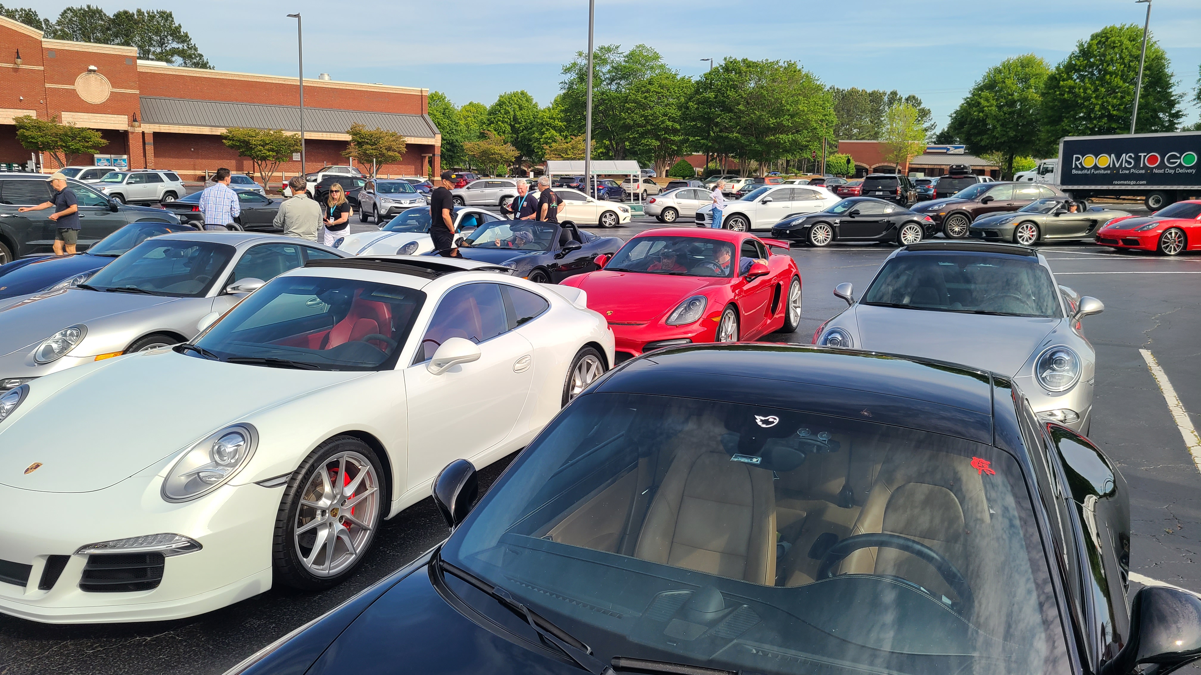 Porsches on display