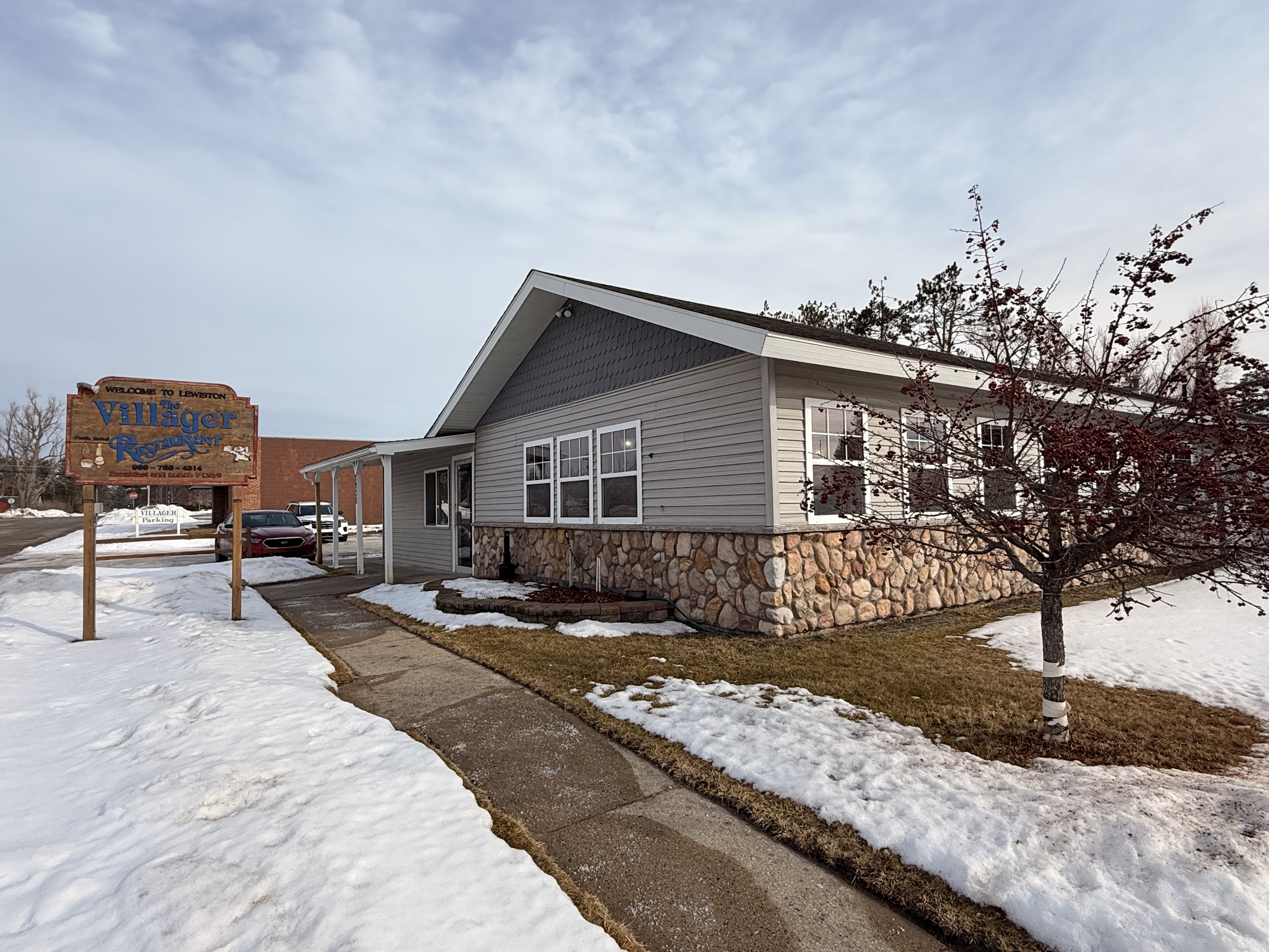 Exterior of The Villager Restaurant in Lewiston, Michigan - Huston Real Estate