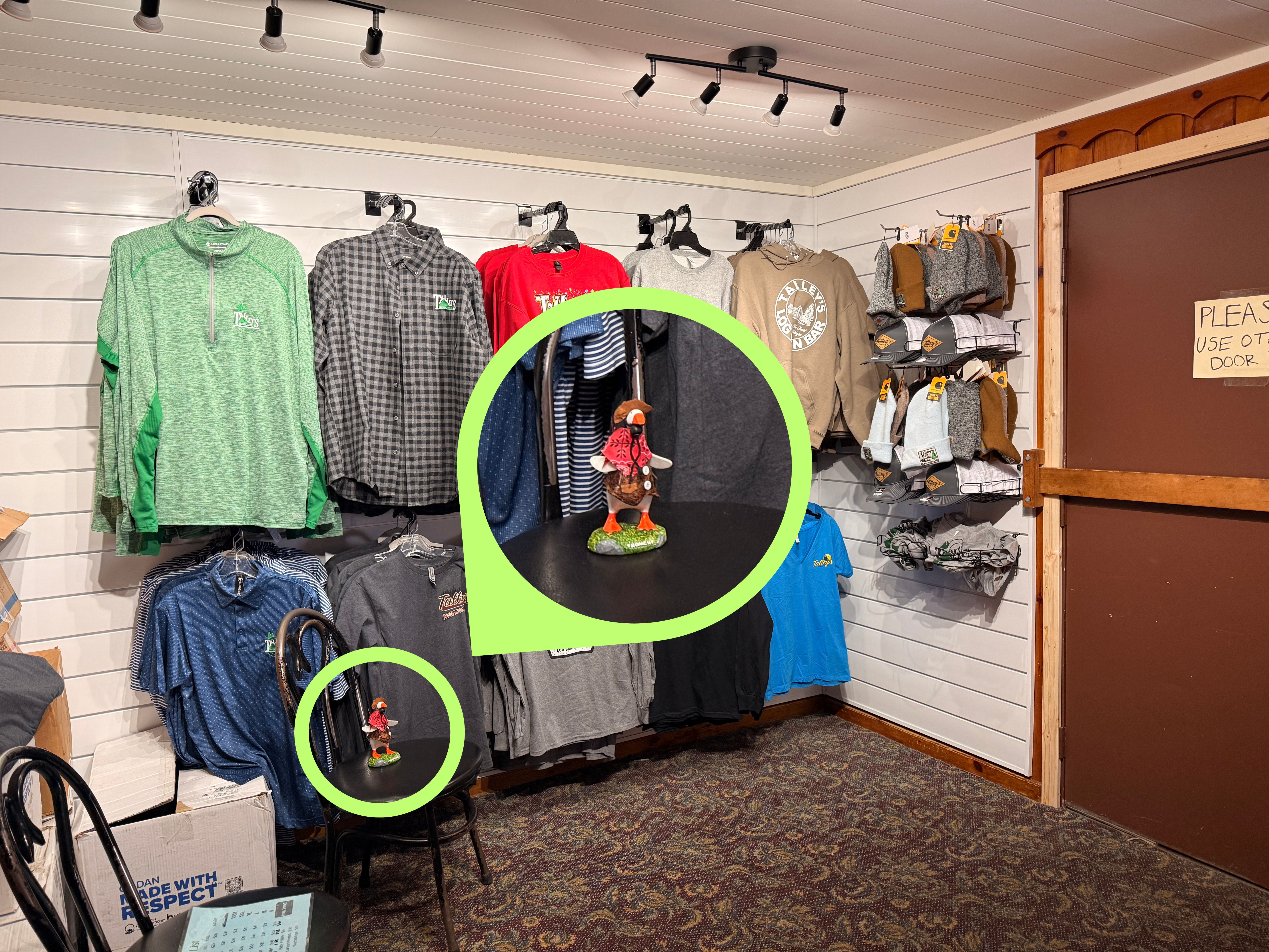 Hughie the Goose revealed at Talley's Log Cabin Bar Lewiston Michigan - Huston Real Estate