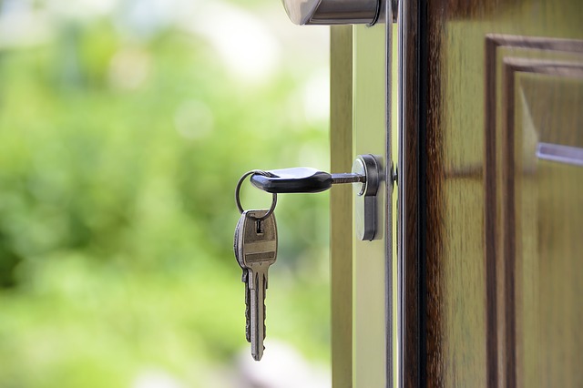 House - front door with keys