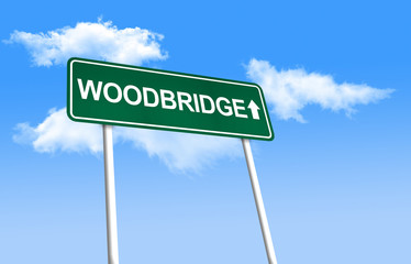 Wood bridge signboard