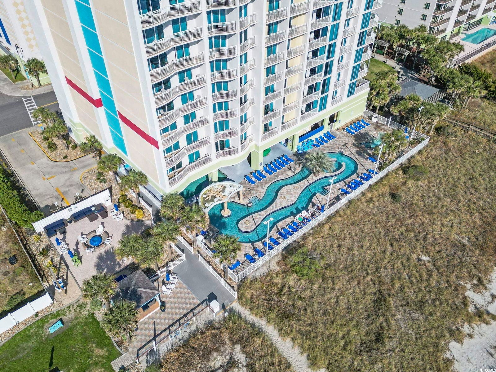 Lazy River Pool and Beach Side of Towers on the Grove