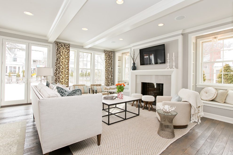 family room painted in wickham gray