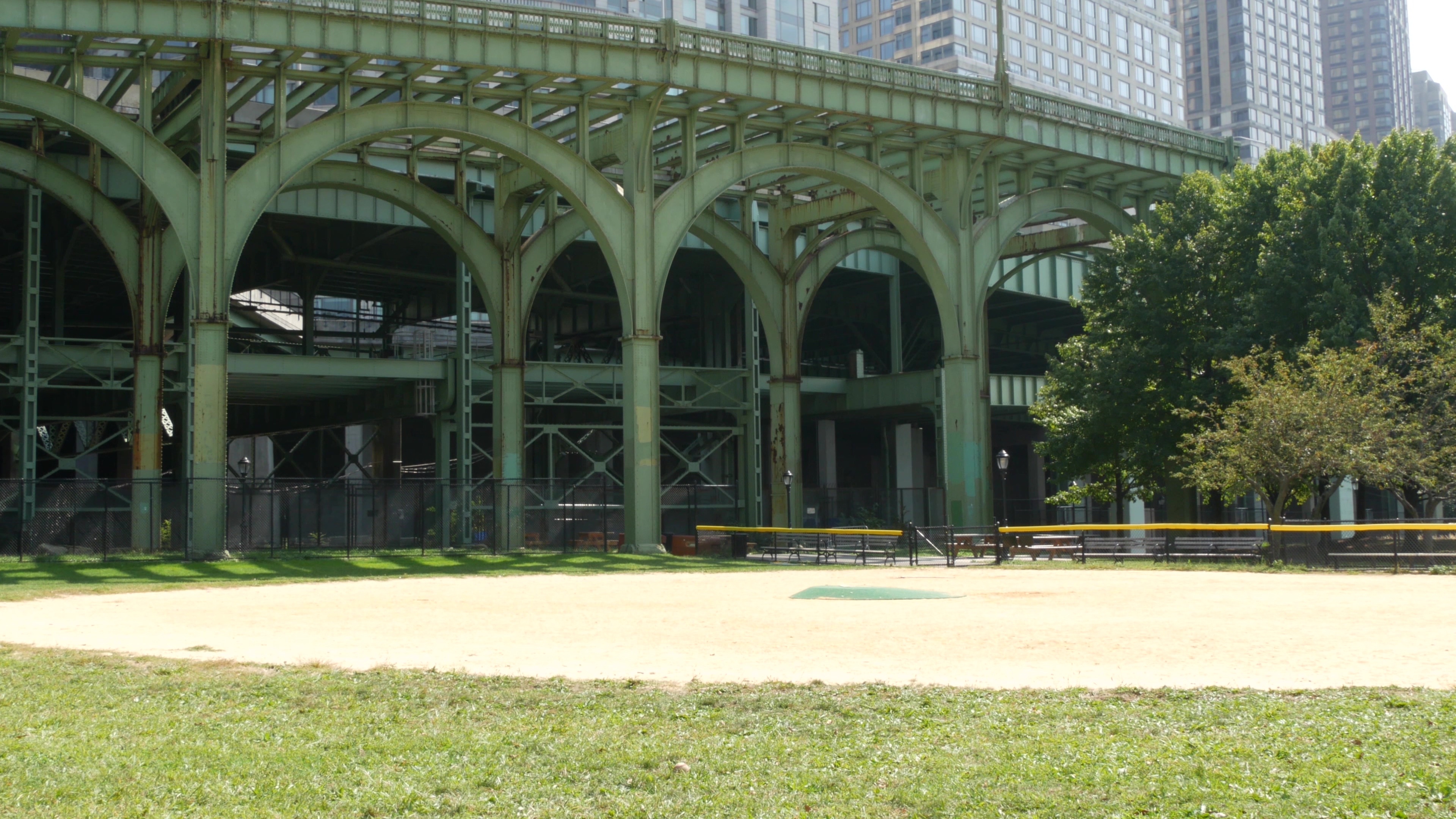 Riverside Park viaduct and recreation area on Manhattan’s Upper West Side