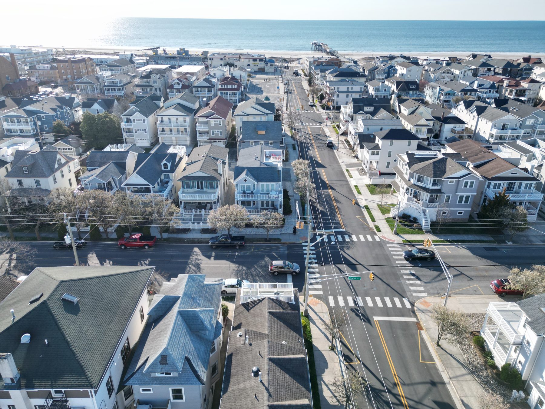 Homes near the beach in central Ocean City, NJ