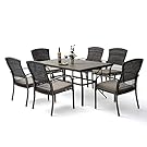 7 piece outdoor patio dining table and chairs