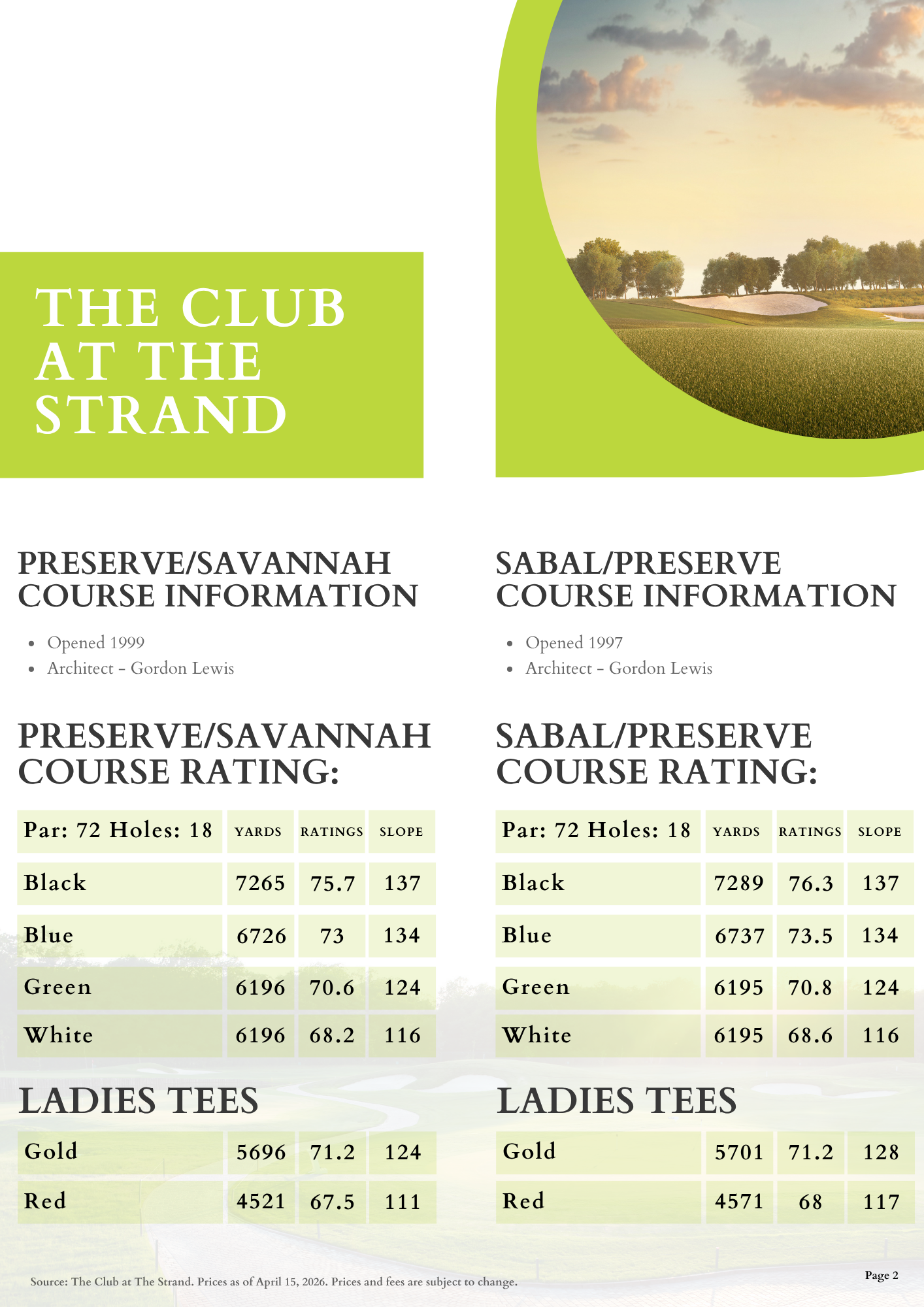 The Club and the Stand Golf Information