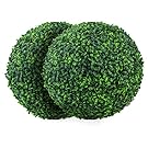 set of 2 round garden topiary balls