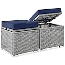 2 wicker storage ottomans