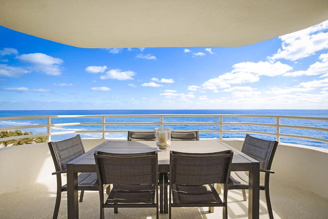 Oceanfront balcony dining with Atlantic views