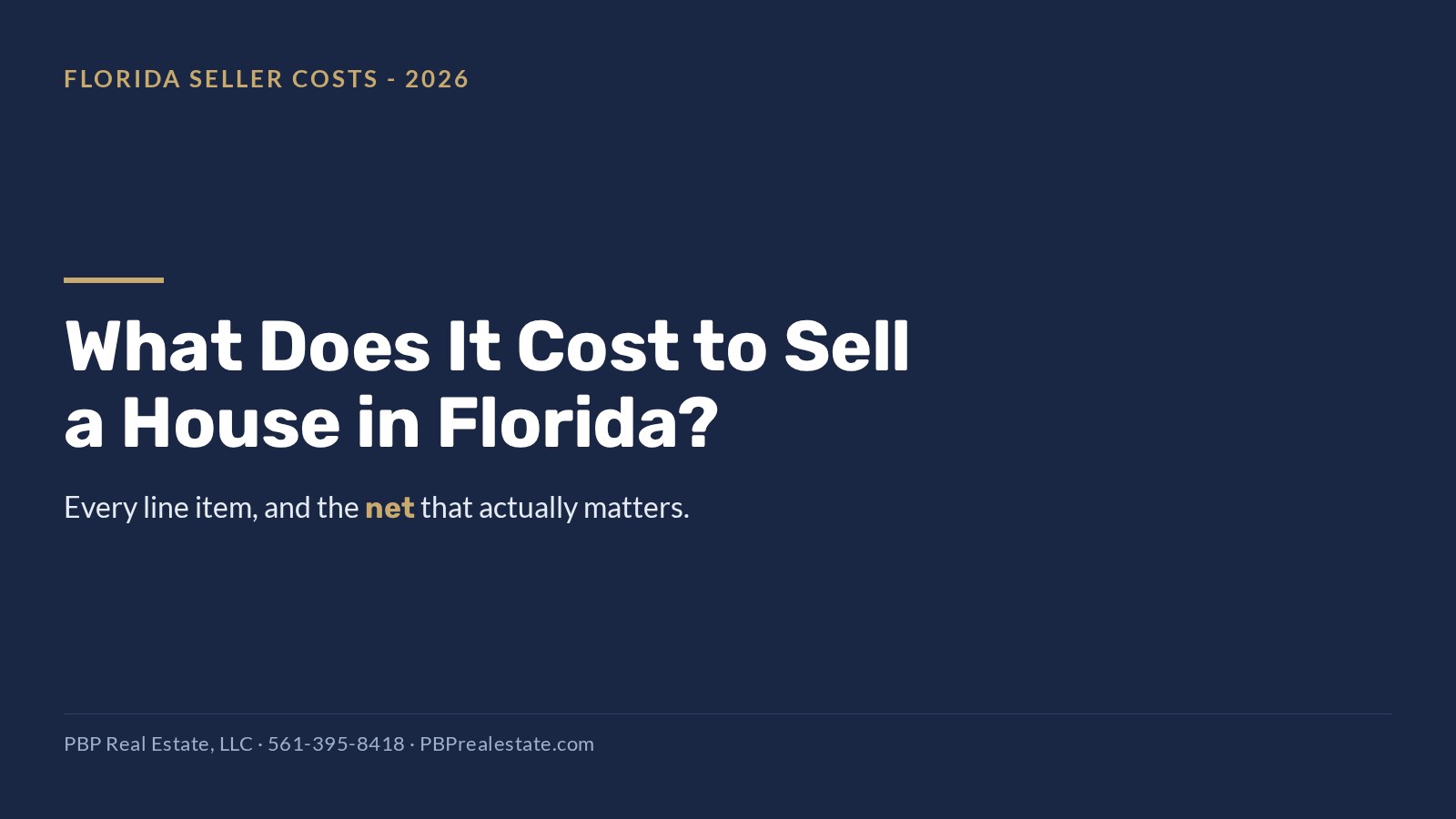 Cost to sell a house in Florida - Palm Beach County seller closing costs