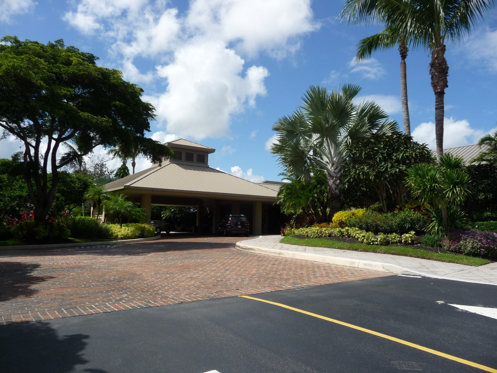 Gated country club community entrance in Boca Raton, Florida