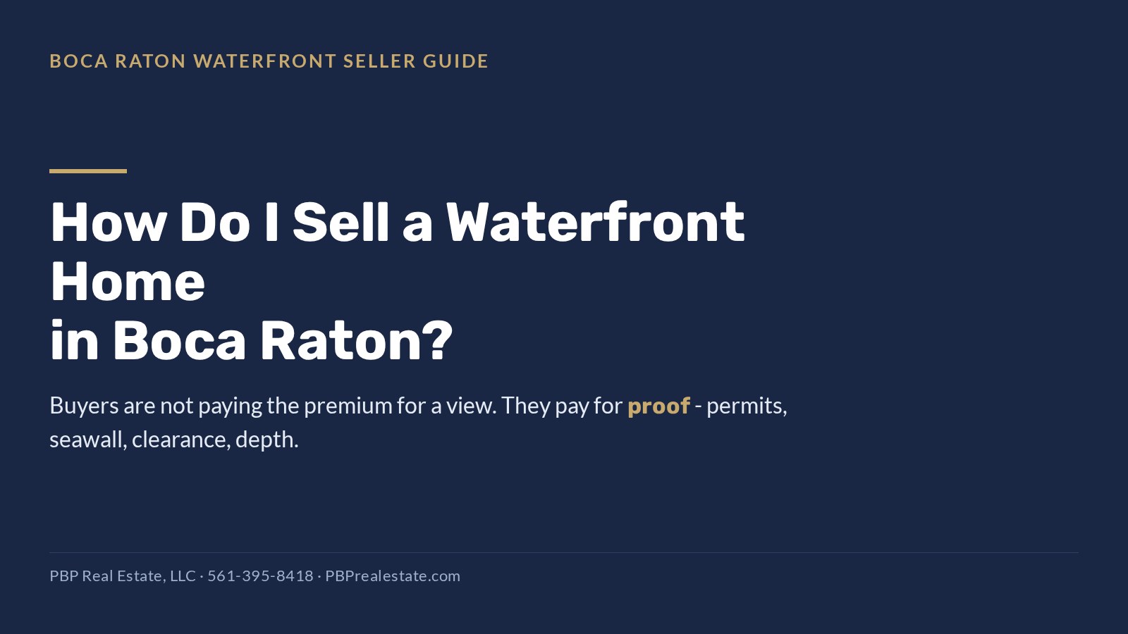 Selling a waterfront home in Boca Raton