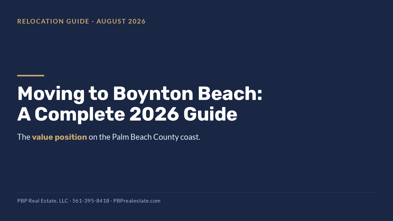 Boynton Beach, Florida relocation guide 2026