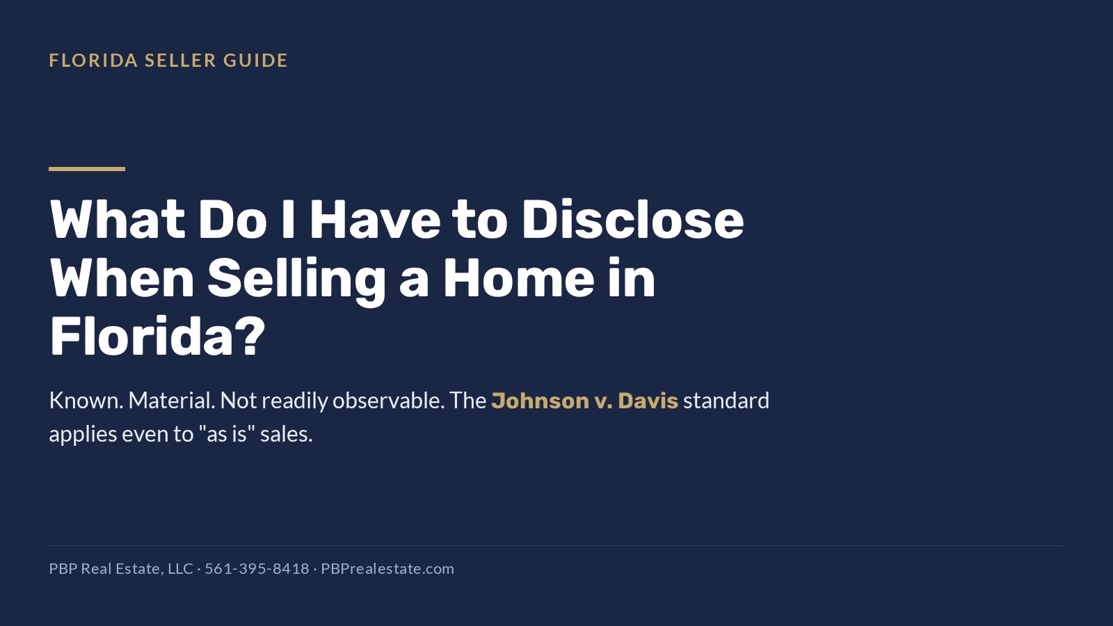 Florida seller disclosure requirements for Palm Beach County home sellers