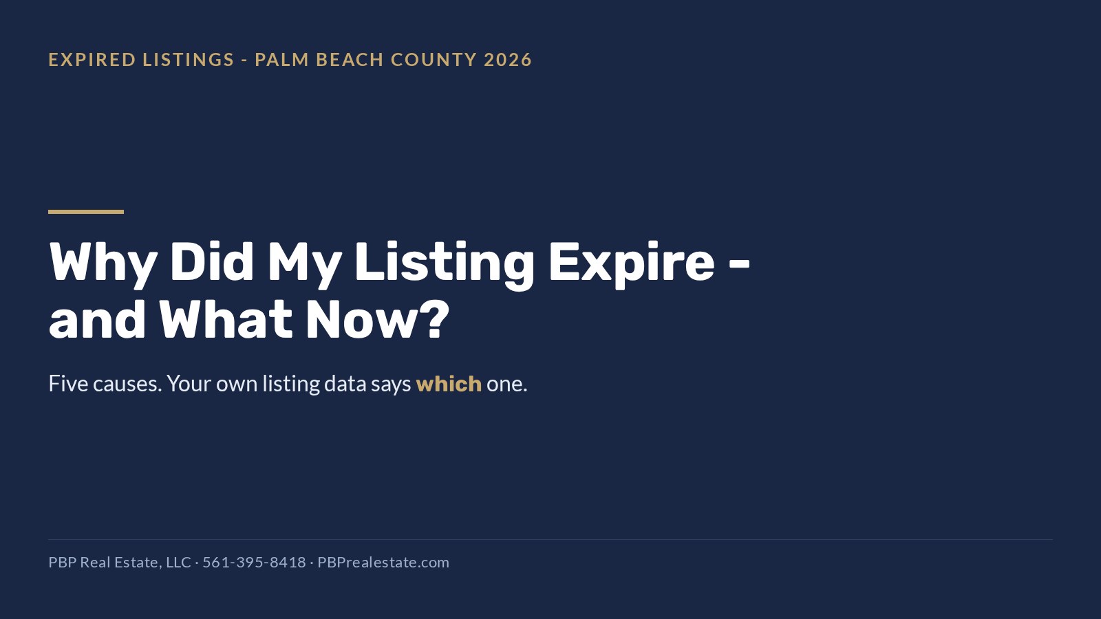 Expired listing diagnostic, Palm Beach County