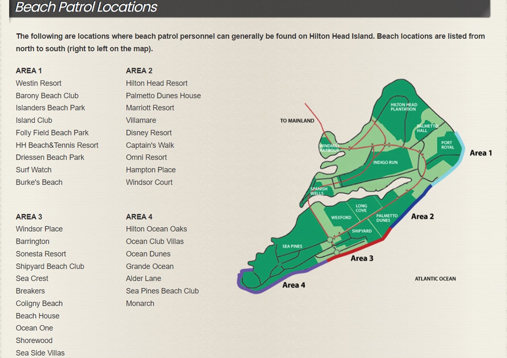 Hilton Head Lifeguard Locations