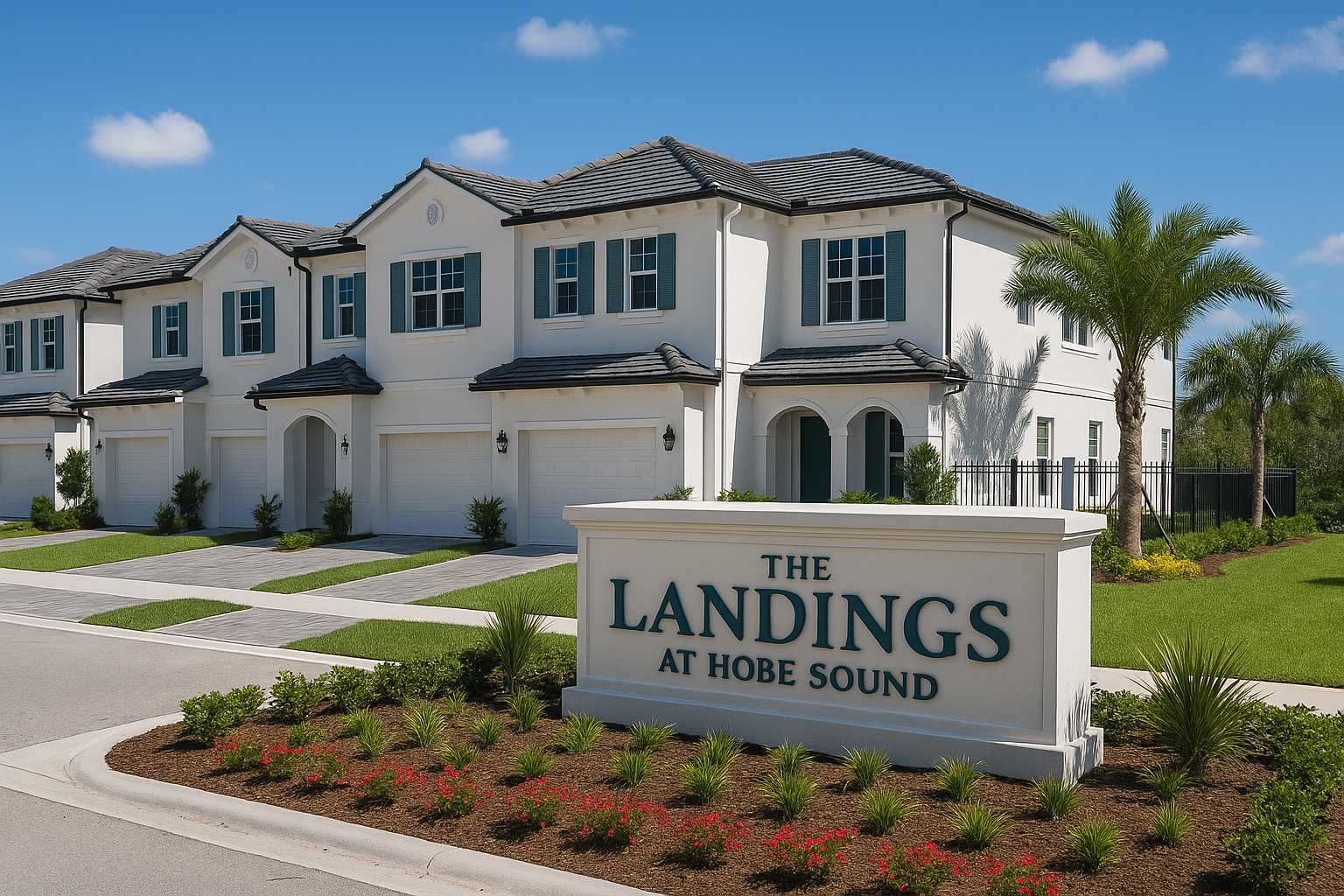 The Landings at Hobe Sound townhomes in a florida setting with clear weather