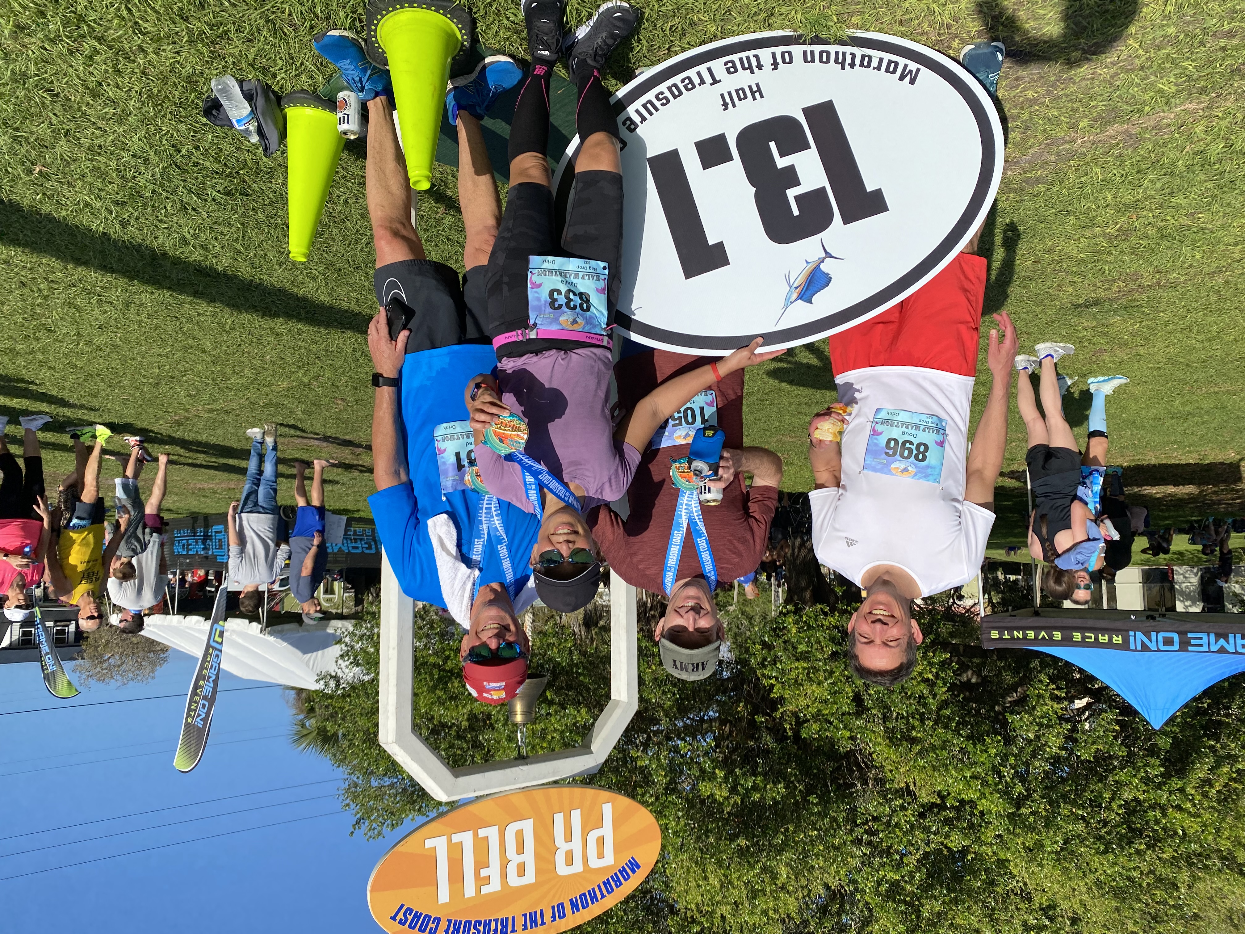 Marathon of the Treasure Coast finish line at Memorial Park in Stuart