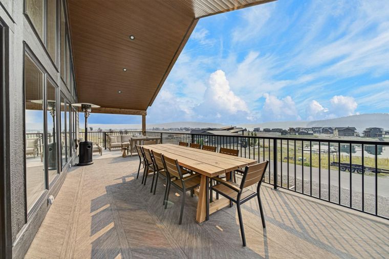 Covered deck with views toward Lake Koocanusa at 1731 Marina Estates Road