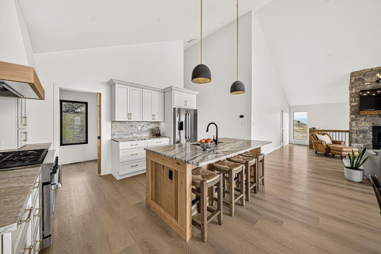 Kitchen with a central island at 1731 Marina Estates Road