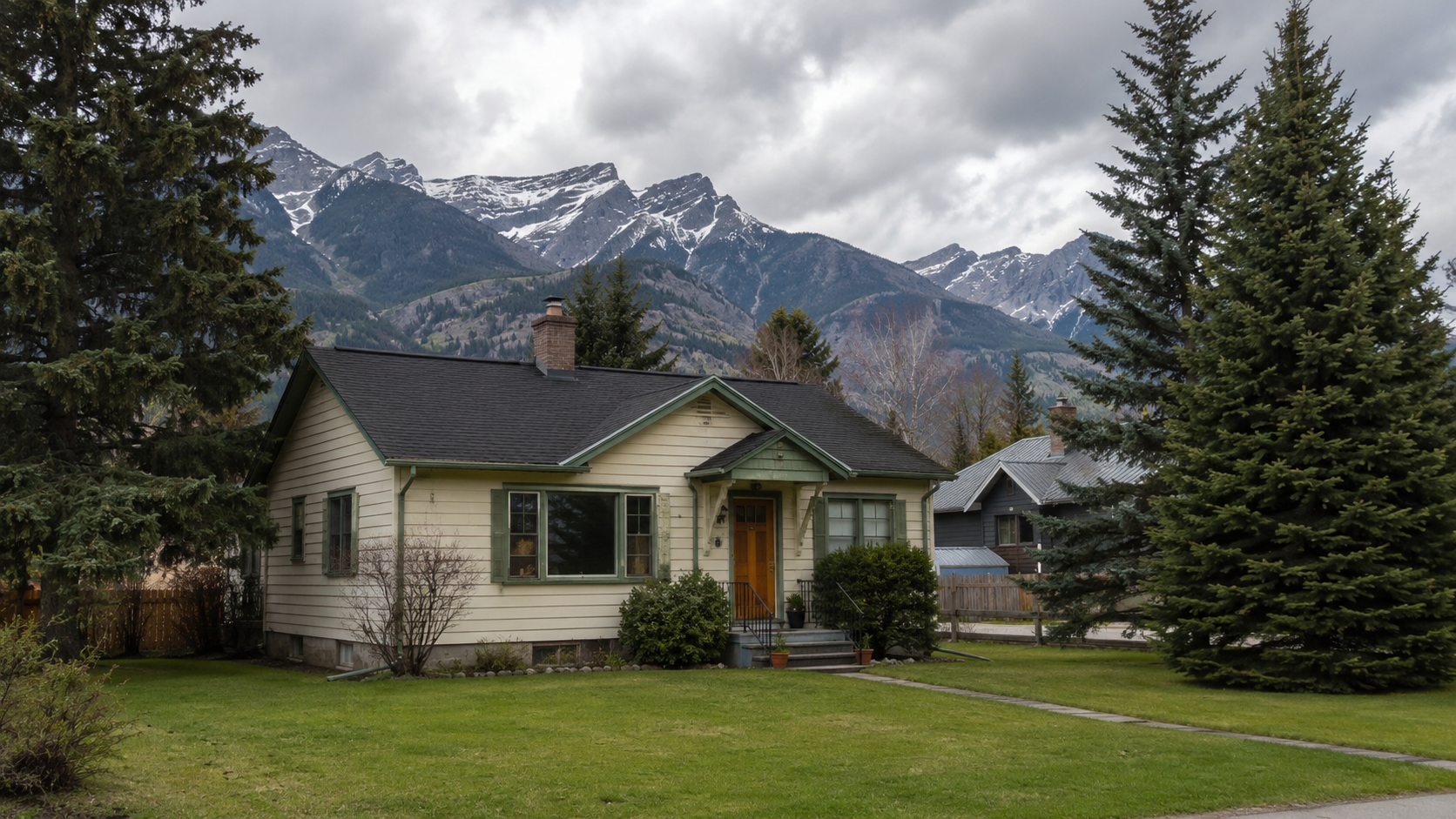 Fernie BC townhome with mountain views in a quiet residential neighbourhood
