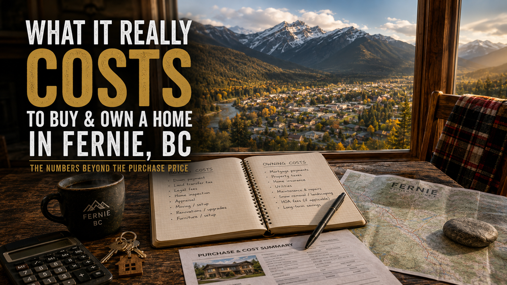 Buying a home in Fernie, BC due diligence guide with a mountain home, property documents, inspection checklist, zoning, flood, wildfire, insurance and radon considerations before removing conditions.
