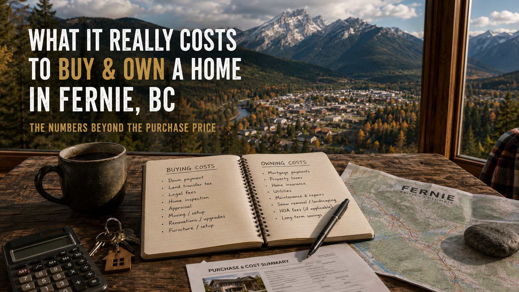Fernie BC homebuying costs including closing costs, property transfer tax, GST and money needed beyond the down payment.