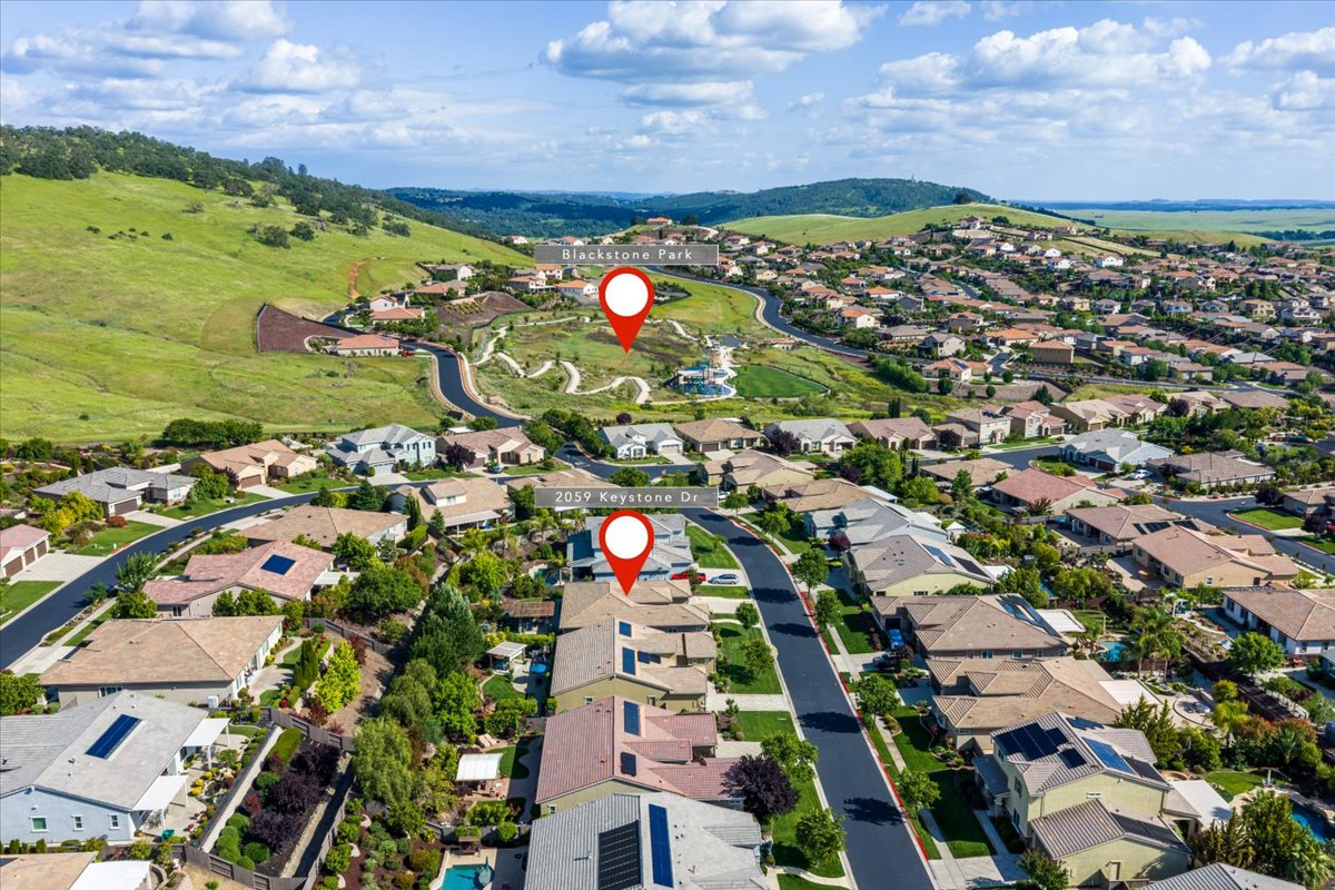 Drone picture of Backyard of 2059 Keystone Dr, El Dorado Hills, Ca 95762