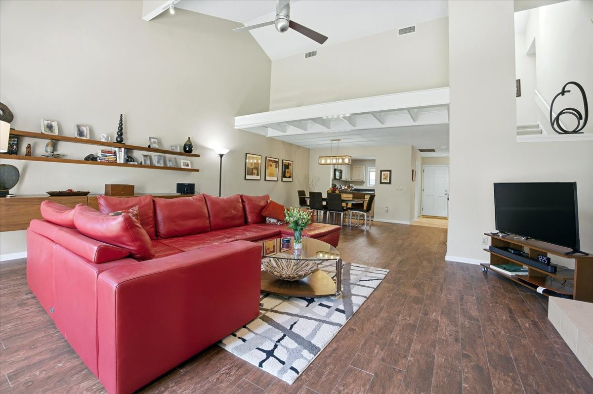 Vaulted living room at 94 Players Club Villas