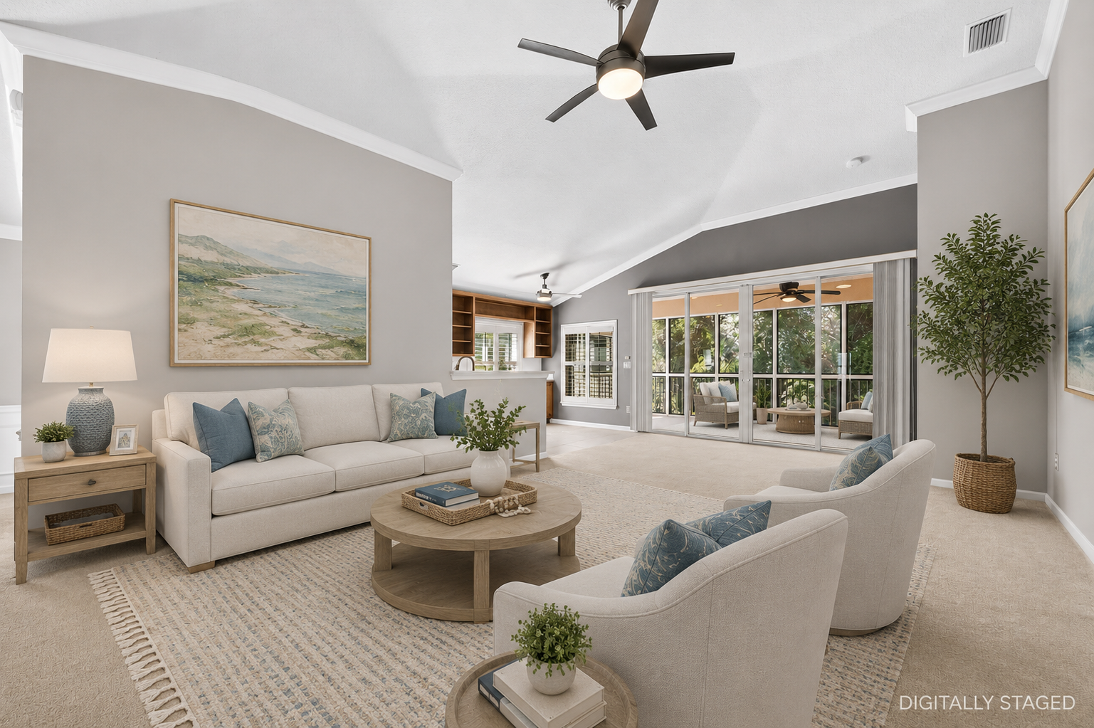 Elegant downsized living room in Sweetwater by Del Webb Jacksonville