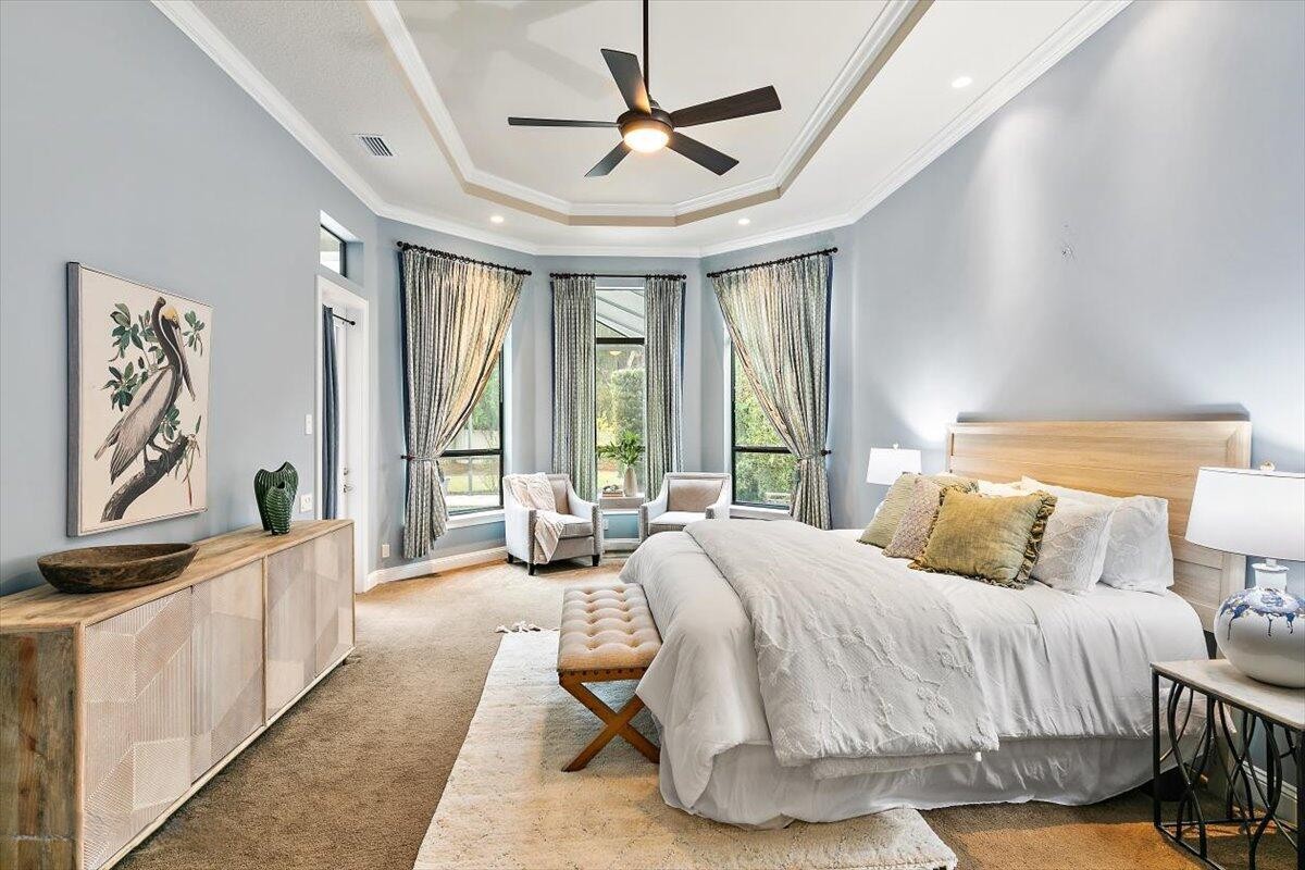 Serene primary suite at 114 Montura Drive