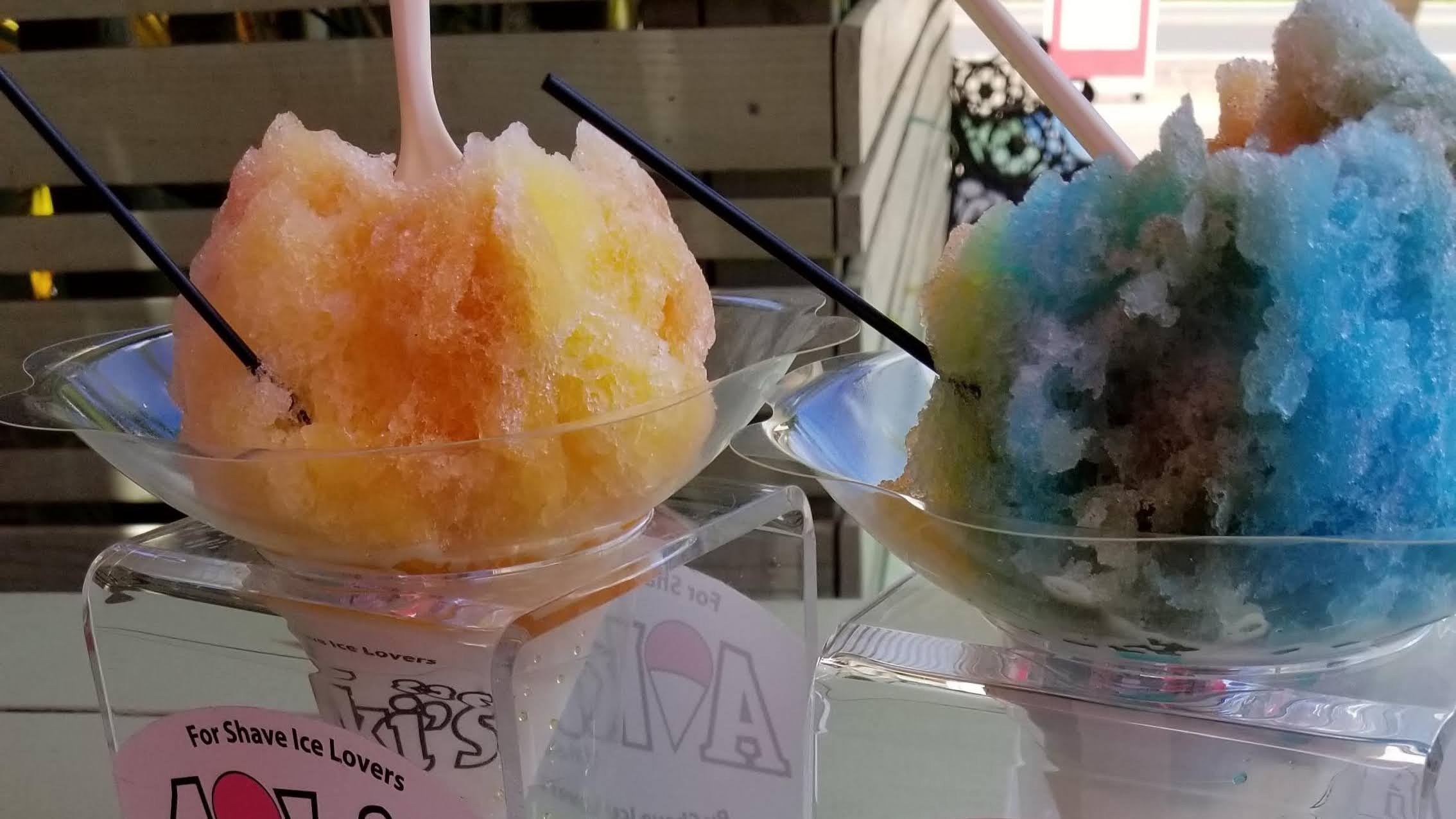 Rainbow shave ice from Aoki's in Haleiwa