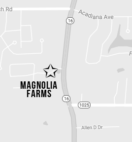 map location of Magnolia Farms subdivision in Denham Springs, LA