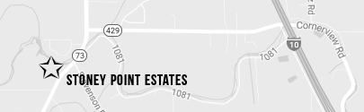 map image of location of Stoney Point Estates subdivision in Geismar, LA