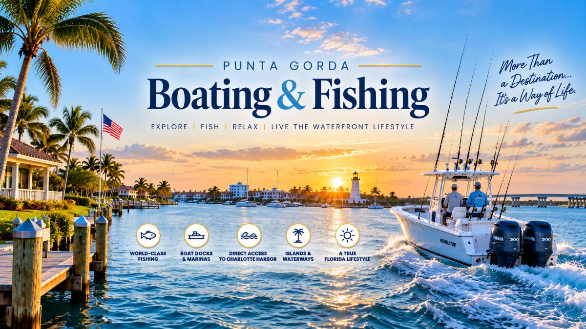 Boat cruising on Charlotte Harbor in Punta Gorda, Florida